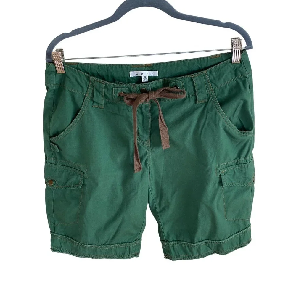 Cabi Women's 8 Green Cargo Bermuda Shorts 34x11” Style #342 - Picture 11 of 11